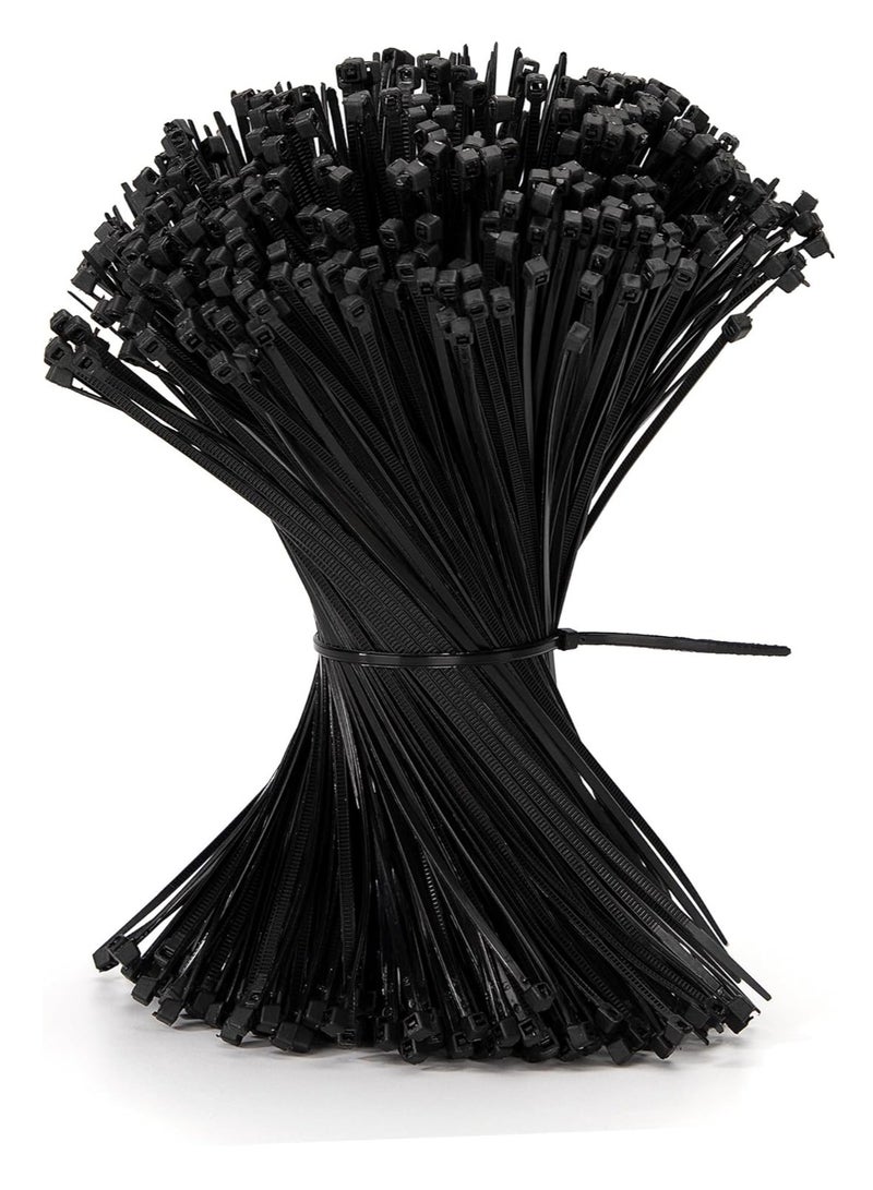 Cable Ties 350mm x 3.5mm - Black Nylon Zip Tie Wrap - Self-Locking for Home, Office, Garden, Garage, and Workshop (Pack of 100) - Image 1